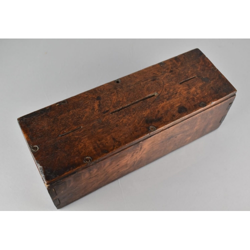 13 - An Early 19th Century Welsh Oak Folk Art Money Box, Constructed with Primitive Dovetail Joints, 11cm... 