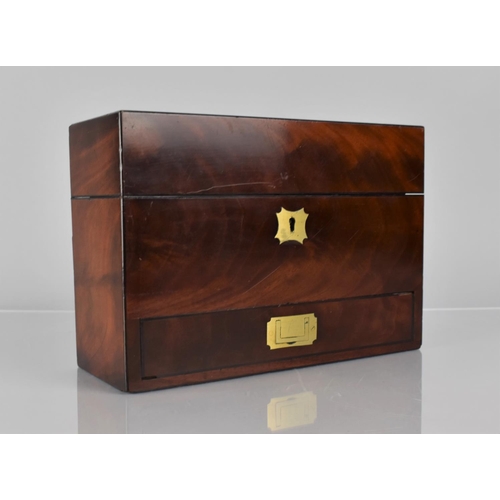 3 - A Late 18th/Early 19th century  Mahogany Campaign Apothecary Box having Hinged Lid with Inset Brass ... 