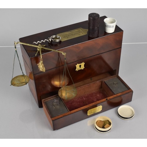 3 - A Late 18th/Early 19th century  Mahogany Campaign Apothecary Box having Hinged Lid with Inset Brass ... 