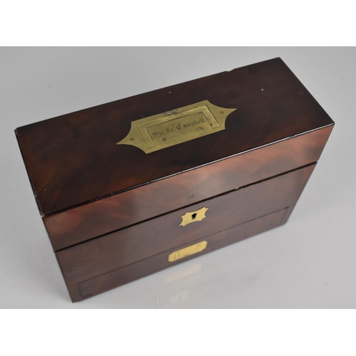 3 - A Late 18th/Early 19th century  Mahogany Campaign Apothecary Box having Hinged Lid with Inset Brass ... 