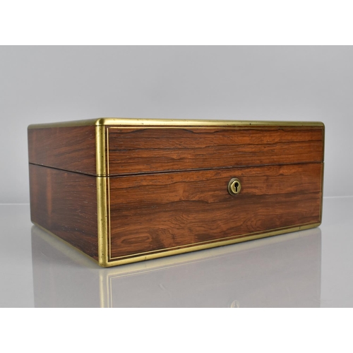 7 - A 19th Century Inlaid Rosewood Workbox with Hinged Lid to Fitted Interior and Containing a Number of... 