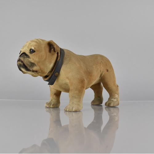 69 - An Early 20th Century French Papier Mache Bulldog with Articulated Head, 23cm Long and 14cms High