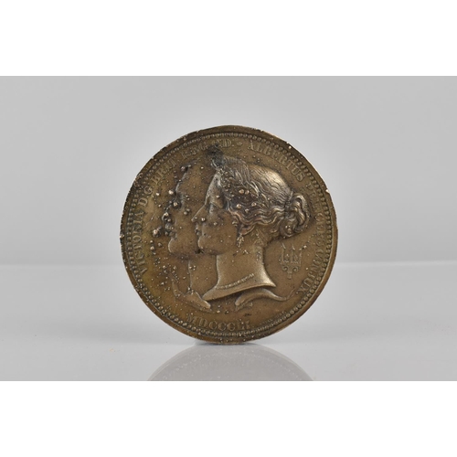 211 - A Mid 19th Century Bronze 1857 Great Exhibition Exhibitors Medal, Featuring The Profile of Victoria ... 