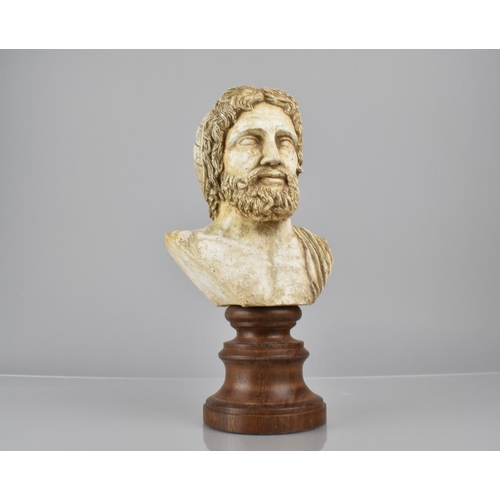 79 - An Early 20th Century Plaster Museum Copy of a Classical Male Bust Mounted on a Turned Wooden Socle,... 