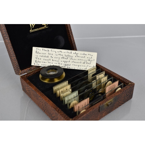 32 - A Vintage Cased Watson Polarscope with Seven Prepared Slides