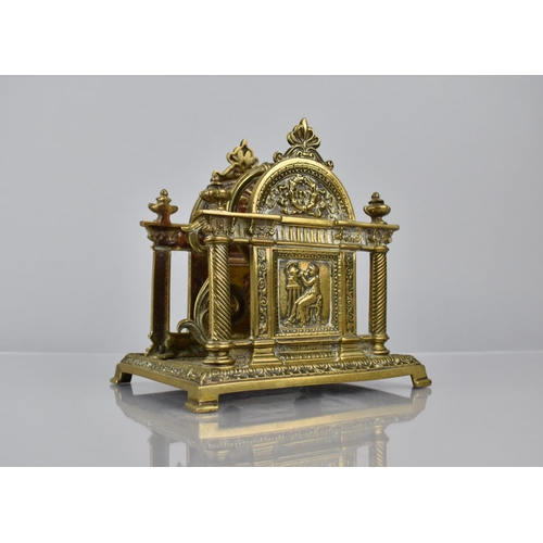 199 - A 19th Century Brass Letter Rack with Classical Decoration including Two Decorative Panels Represent... 