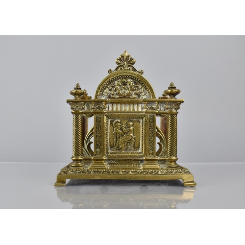 199 - A 19th Century Brass Letter Rack with Classical Decoration including Two Decorative Panels Represent... 