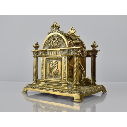 199 - A 19th Century Brass Letter Rack with Classical Decoration including Two Decorative Panels Represent... 