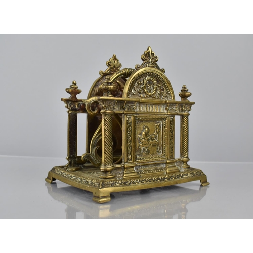 199 - A 19th Century Brass Letter Rack with Classical Decoration including Two Decorative Panels Represent... 