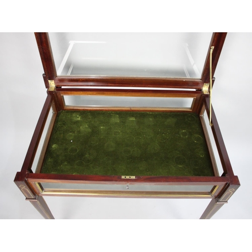 37 - An Edwardian Bijouterie Table in Brass Inlaid Mahogany Having Lifting Lid and Tapering Square Suppor... 