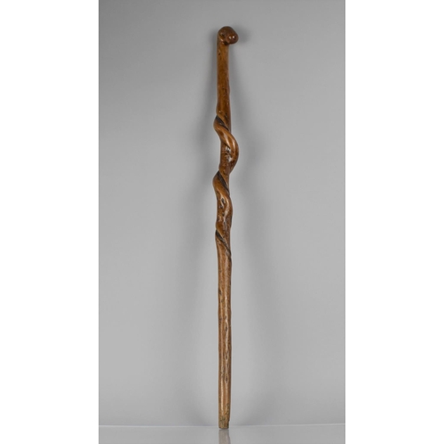 165 - A 19th Century or Earlier Hedgerow Walking Stick with a Natural Twisted Shaft, 81cms Long