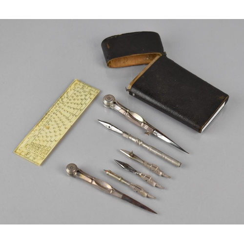 40 - A Late 18th/19th Century Architects Surveyors Etui of Drawing Instruments Housed in Shagreen Case. T... 