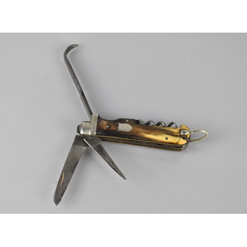 116 - A Late 19th/20th Century Multitool by John Watts with Two Blades, Hoof Pick, Corkscrew and Spike