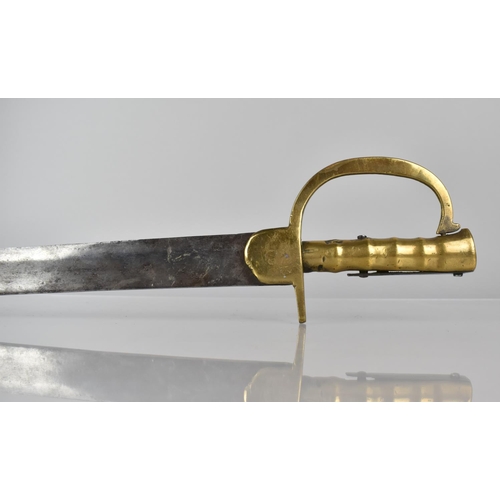 118 - A Napoleonic Period 2nd Model Baker Sword Bayonet with Cast Brass Crossguard and Knuckle Bow, Ribbed... 