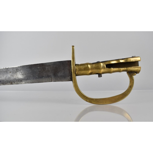 118 - A Napoleonic Period 2nd Model Baker Sword Bayonet with Cast Brass Crossguard and Knuckle Bow, Ribbed... 