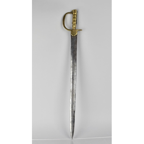 118 - A Napoleonic Period 2nd Model Baker Sword Bayonet with Cast Brass Crossguard and Knuckle Bow, Ribbed... 