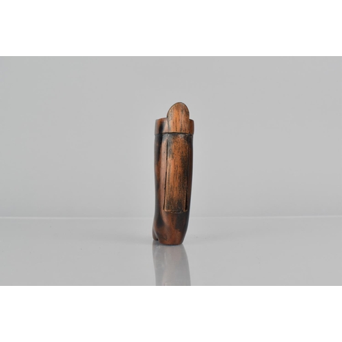 43 - A 19th Century Treen Snuff in the Form of a Riding Boot, 10cms High