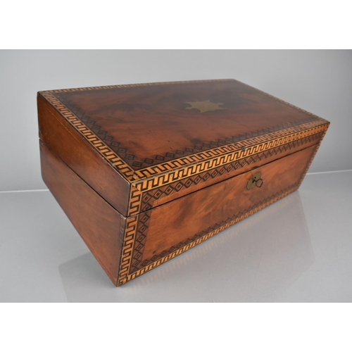 47 - A Good Quality 19th Century Inlaid Mahogany Writing Slope having Fitted Interior with Two Brass Topp... 