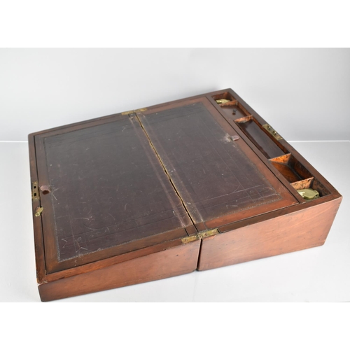 47 - A Good Quality 19th Century Inlaid Mahogany Writing Slope having Fitted Interior with Two Brass Topp... 