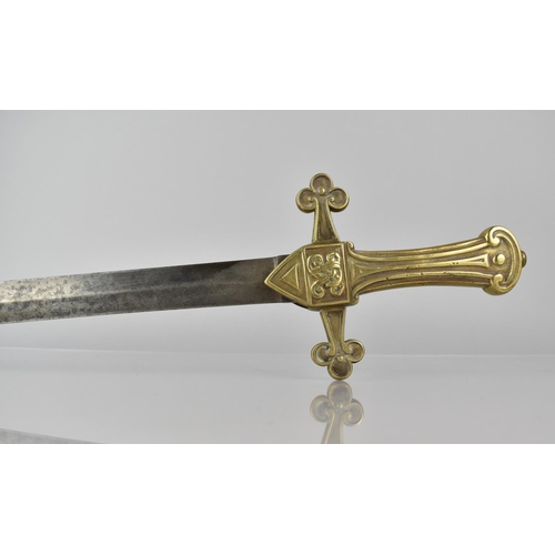 140 - An 1856 Pattern British Bandsman Sword with Brass Handle, No Scabbard