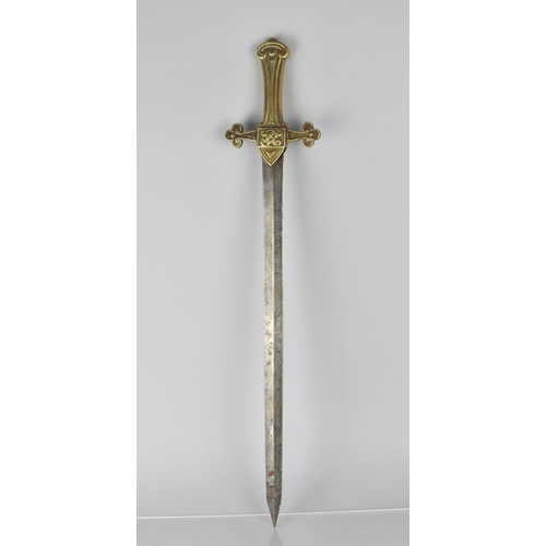 140 - An 1856 Pattern British Bandsman Sword with Brass Handle, No Scabbard