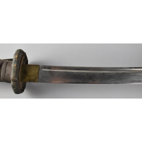 139 - A Japanese WWII Katana, The Blade Numbered 5333 Having Brass Sleeve and with Bound Shagreen Grip. St... 