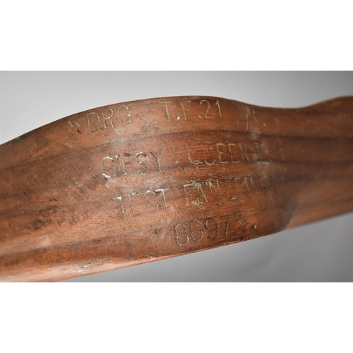 147 - A Cut Down Gipsy Moth Propeller Stamped DRG TF21 8/5 Gipsy Queen III, Test Fan Dia 5.678, 86979, 169... 