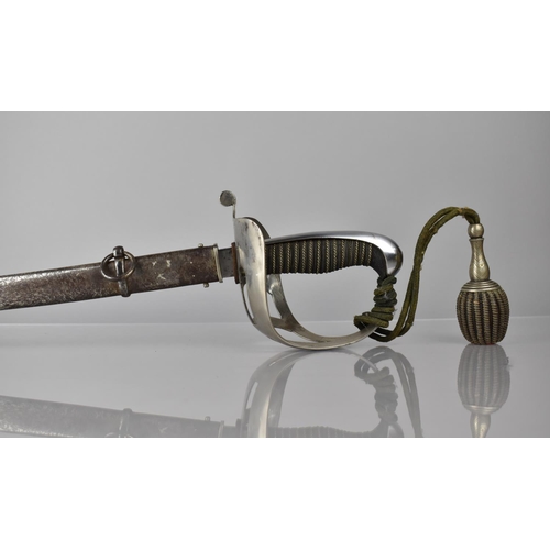 144 - A Dutch Model 1872 Cavalry Officers Sword by WK and Co, wired Shagreen Grip, Bullion Knot and Metal ... 