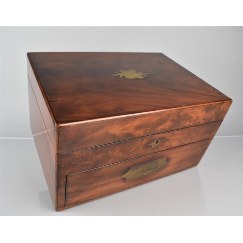 6 - A Mid 19th Century Mahogany Campaign Apothecary Box with Hinged Lid to Fitted Interior and Base Draw... 