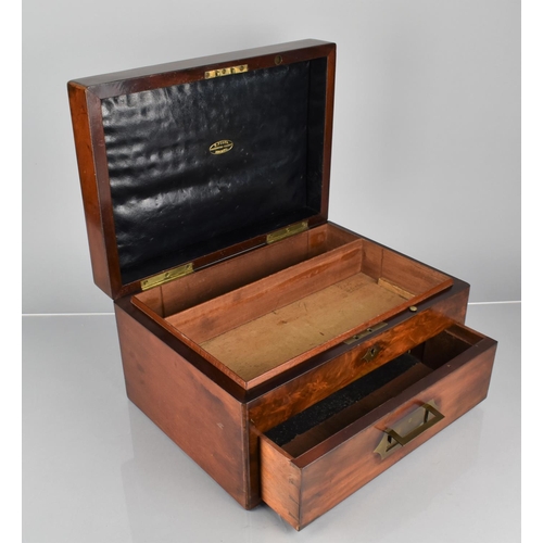 6 - A Mid 19th Century Mahogany Campaign Apothecary Box with Hinged Lid to Fitted Interior and Base Draw... 