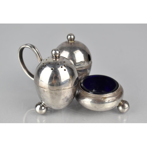 230 - A George V Silver Cruet Set on Stand by Atkin Brothers, Sheffield 1925, with Scrolled Handle and Set... 