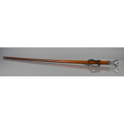 169 - A Malacca Walking Cane with White Metal (Probably Silver) Top Engraved, Monogrammed and Inscribed 'W... 