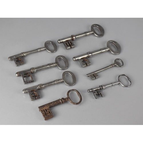 191 - A Collection of Eight Large 19th Century Keys, Longest 14cms