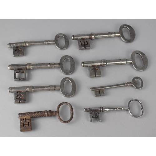 191 - A Collection of Eight Large 19th Century Keys, Longest 14cms