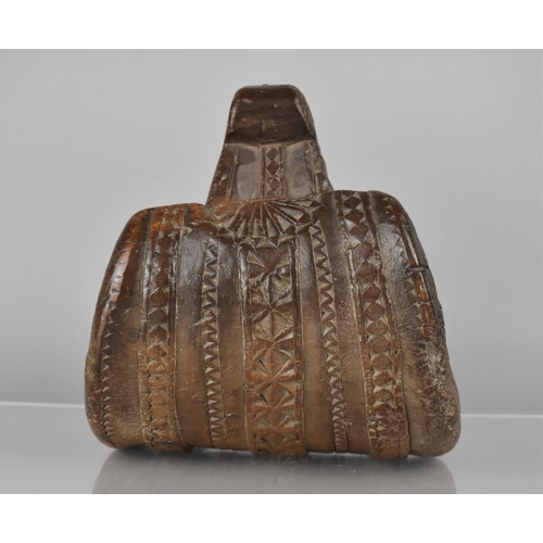 192 - An Early Carved Wooden and Iron Mounted Stirrup, Possibly Mapuche, with Carved Design incorporating ... 