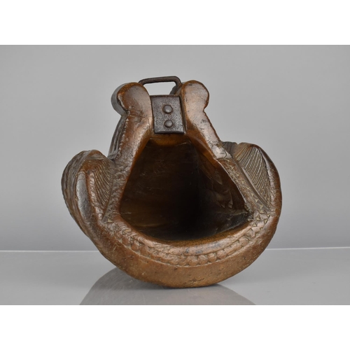 192 - An Early Carved Wooden and Iron Mounted Stirrup, Possibly Mapuche, with Carved Design incorporating ... 