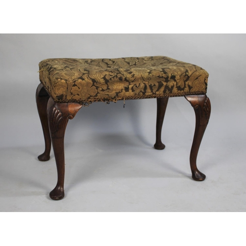 200 - A 19th Century Tapestry Upholstered Dressing Table Stool on Cabriole Supports with Shell Carved Deco... 