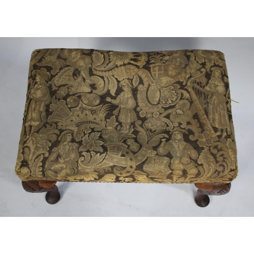 200 - A 19th Century Tapestry Upholstered Dressing Table Stool on Cabriole Supports with Shell Carved Deco... 