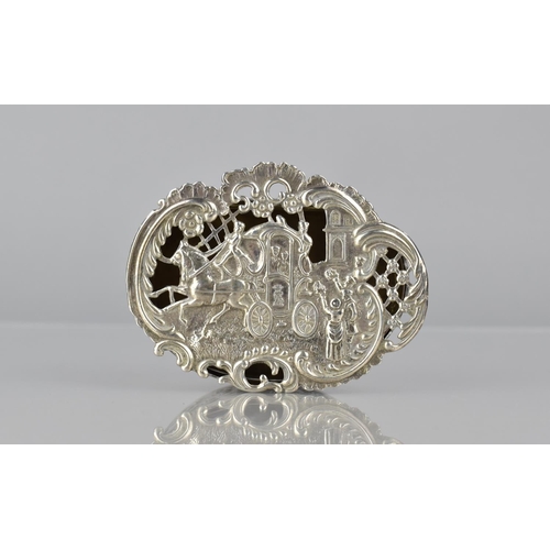 251 - An Edward VII Silver Pill Box by William Comyns and Sons, London Hallmark, 1903, The Boc of Oval For... 