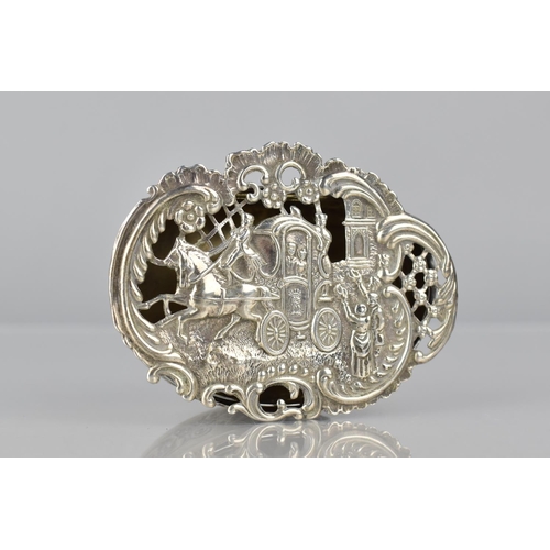 251 - An Edward VII Silver Pill Box by William Comyns and Sons, London Hallmark, 1903, The Boc of Oval For... 