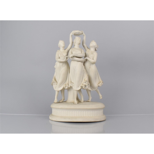 268 - A Parian Study, The Three Graces, 31cms High, Condition Not Perfect with Slight Damage to Feet and F... 