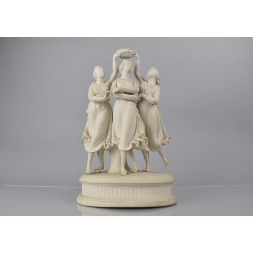 268 - A Parian Study, The Three Graces, 31cms High, Condition Not Perfect with Slight Damage to Feet and F... 