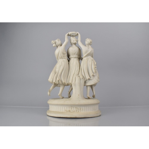 268 - A Parian Study, The Three Graces, 31cms High, Condition Not Perfect with Slight Damage to Feet and F... 