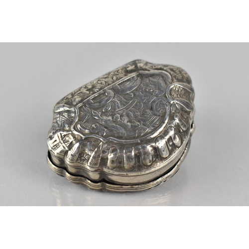 244 - An Early 19th Century Silver Snuff Box with Repousse Decoration, 7cms Wide