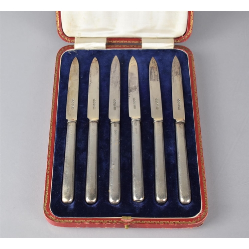 246 - A Cased Set of Six Solid Silver Stiletto Fruit Knives, Sheffield 1922