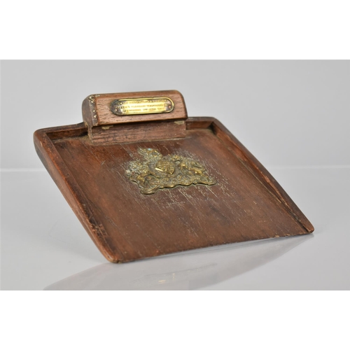 127 - A Desktop Brush Tray Made From the Teak of HMS Victorian with Plaque Inscribed 