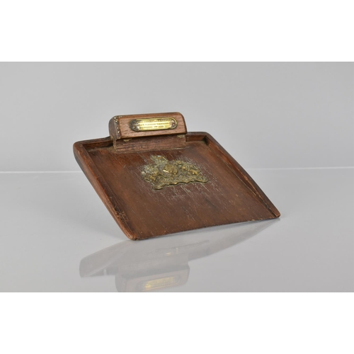 127 - A Desktop Brush Tray Made From the Teak of HMS Victorian with Plaque Inscribed 