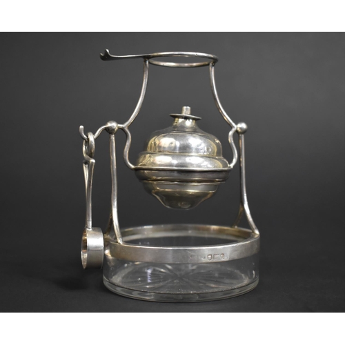 248 - A Silver and Glass Brandy Warmer, London 1914