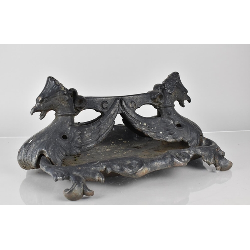 190 - A Cast Iron Boot Scraper in the Form of Winged Griffin on Scrolled Rectangular Base, Possibly Coalbr... 