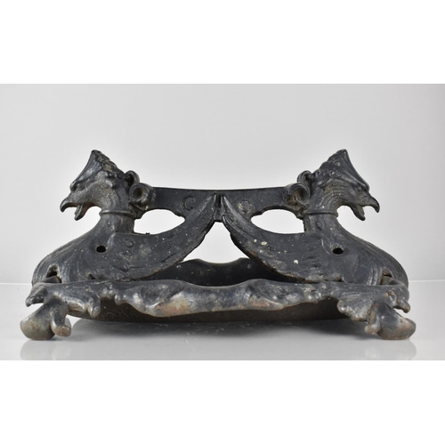 190 - A Cast Iron Boot Scraper in the Form of Winged Griffin on Scrolled Rectangular Base, Possibly Coalbr... 